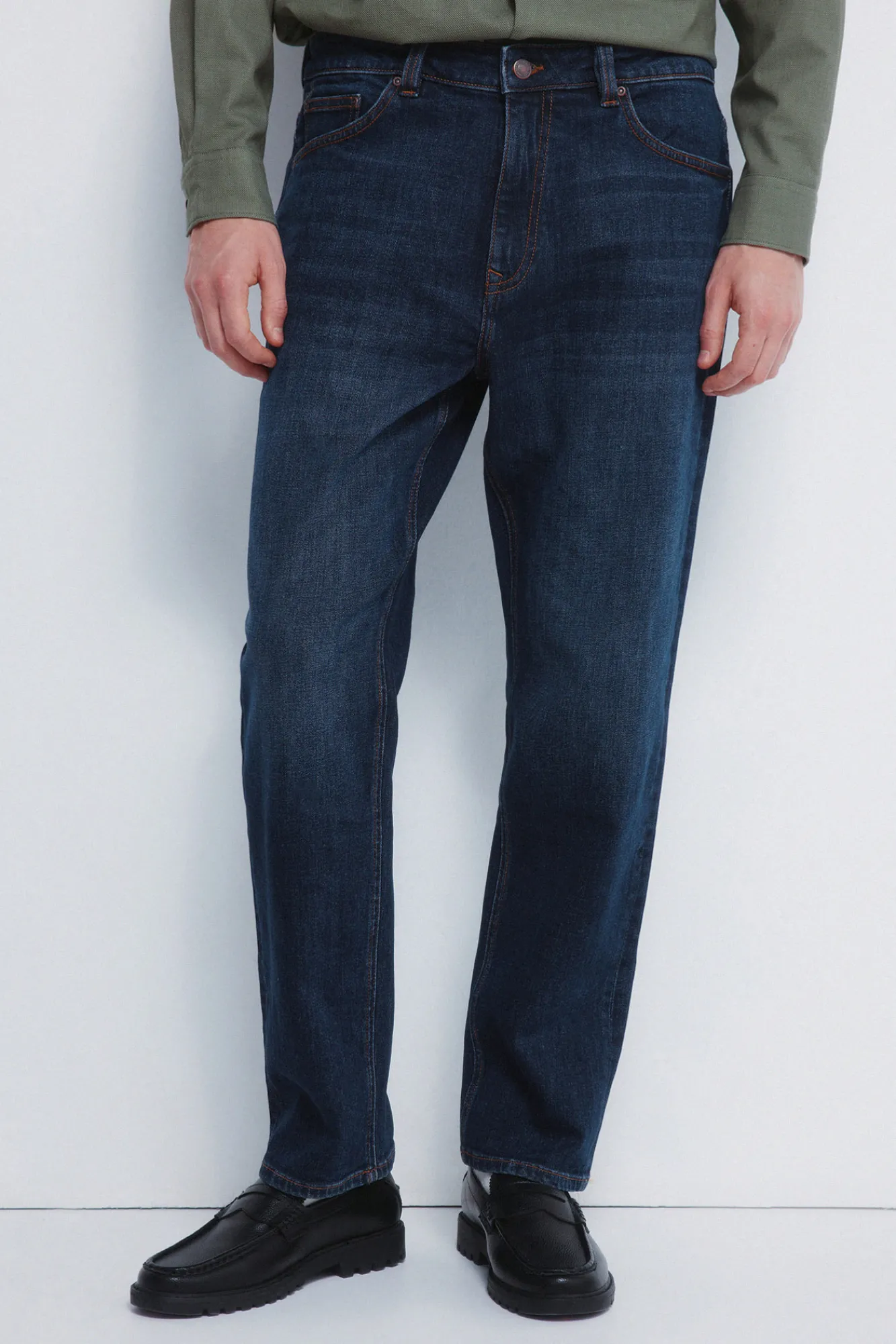 Best Springfield Jeans coupe droite délavé foncé bleu