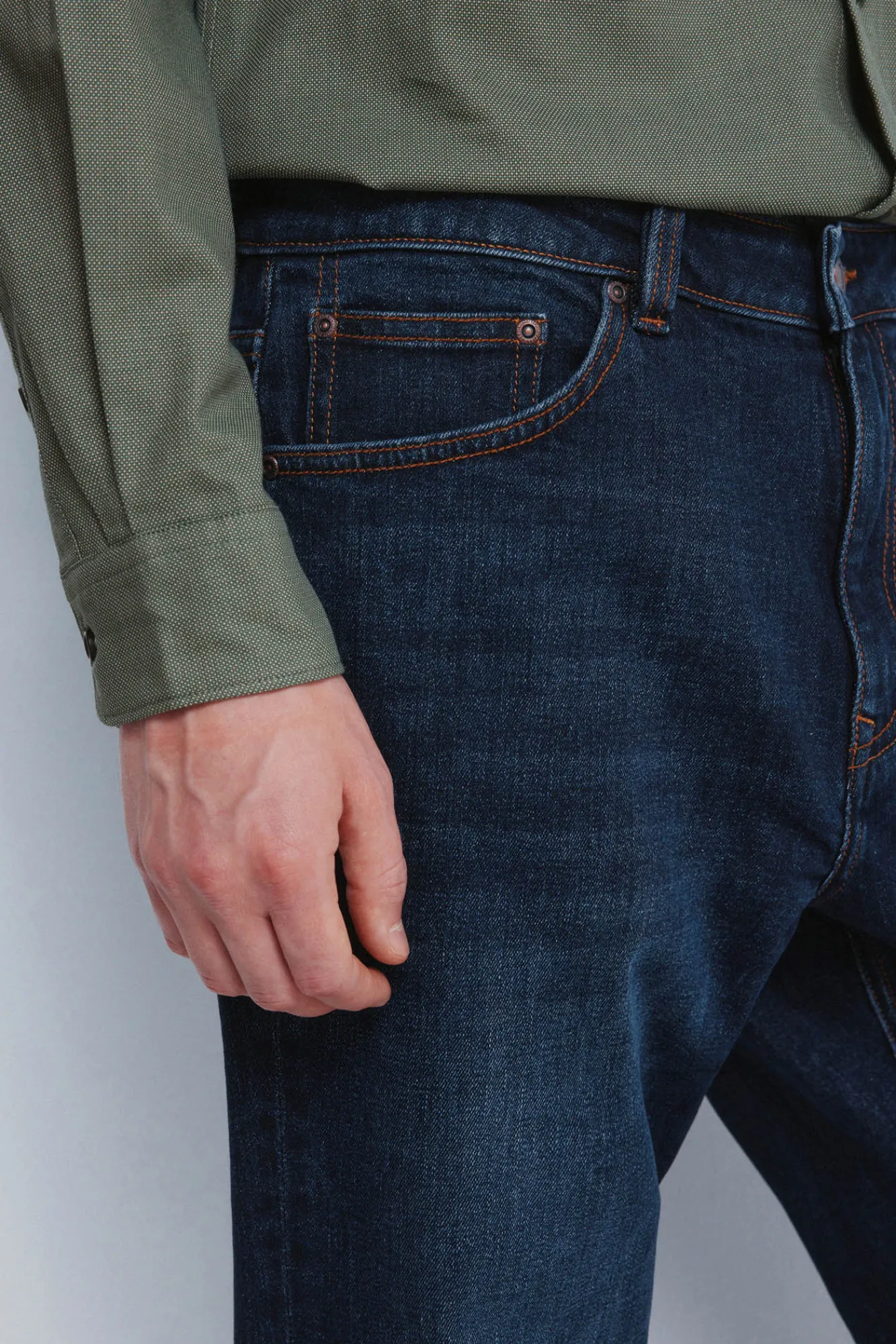 Best Springfield Jeans coupe droite délavé foncé bleu