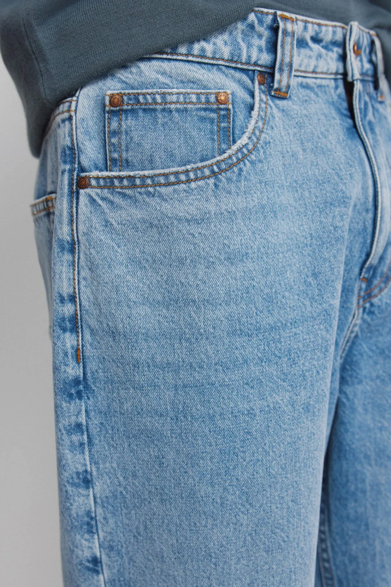 Hot Springfield Jeans coupe large surteint bleu