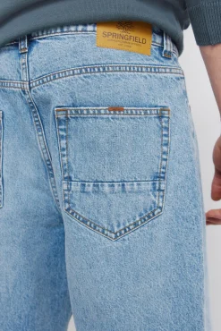 Hot Springfield Jeans coupe large surteint bleu