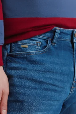 Outlet Springfield Jeans coupe slim d&eacute;lav&eacute; moyen bleu