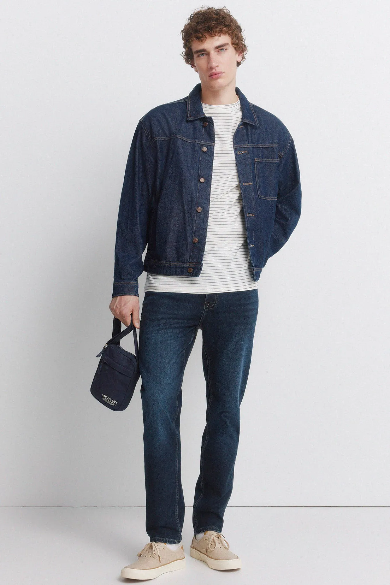 Outlet Springfield Jeans délavage foncé slim fit bleu