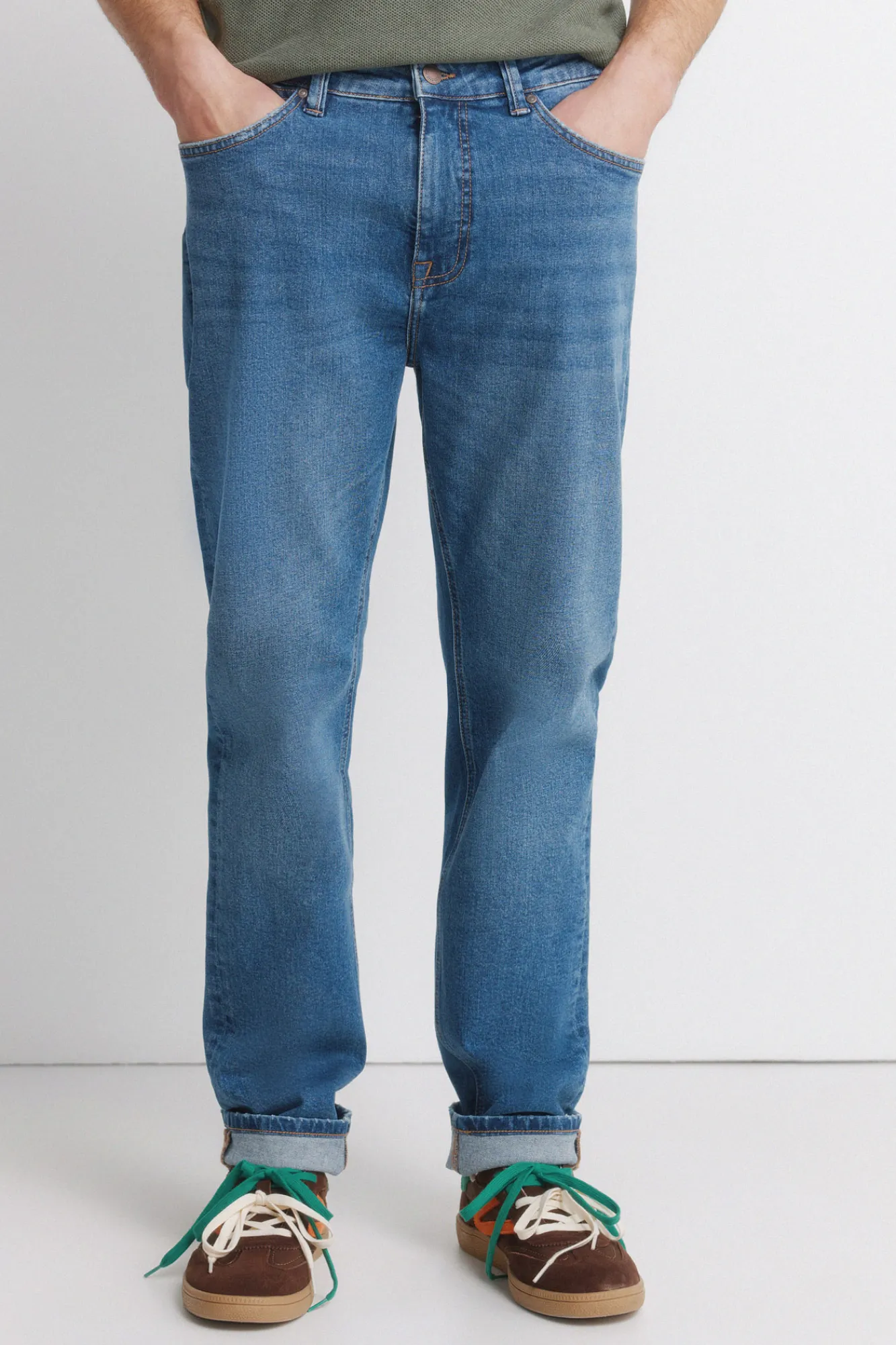 Discount Springfield Jeans délavage moyen slim fit bleu