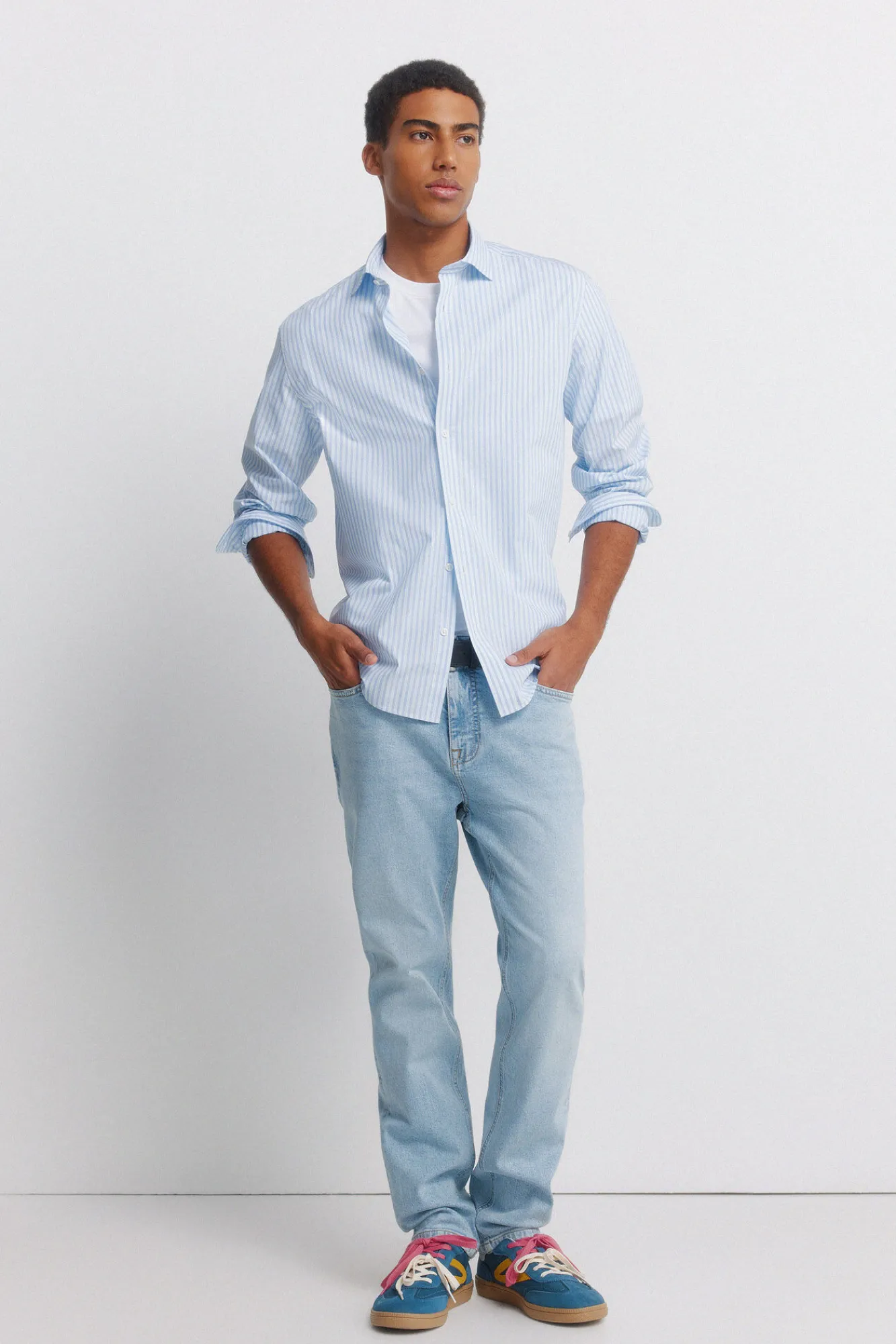 Springfield Jeans délavé clair slim bleu