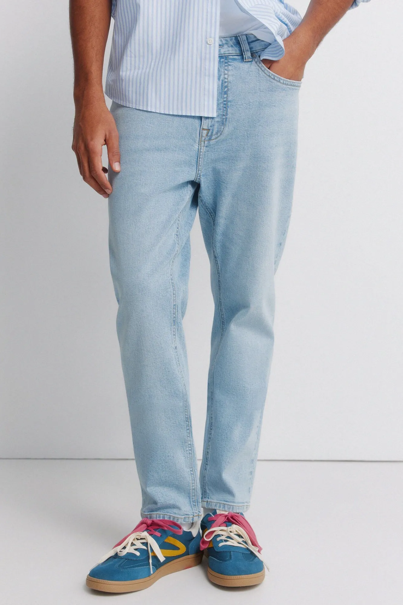 Springfield Jeans délavé clair slim bleu