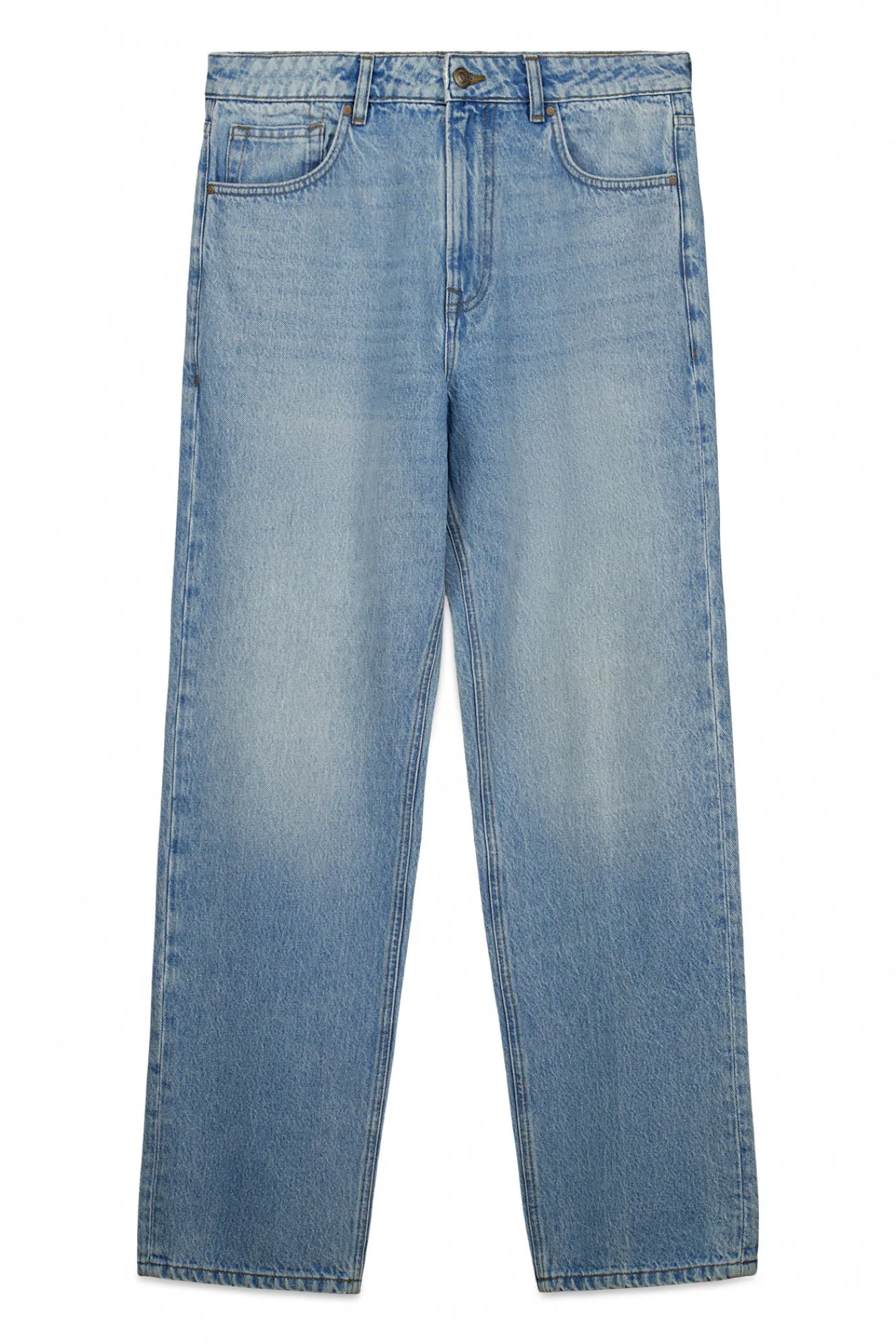 New Springfield Jeans délavé moyen clair coupe droite bleu