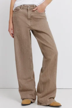 Sale Springfield Jeans droits taille haute camel