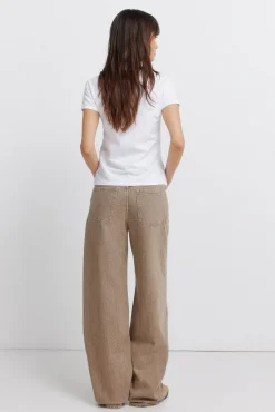 Sale Springfield Jeans droits taille haute camel