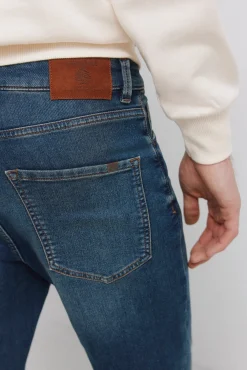 New Springfield Jeans en knit denim surteint coupe slim bleu