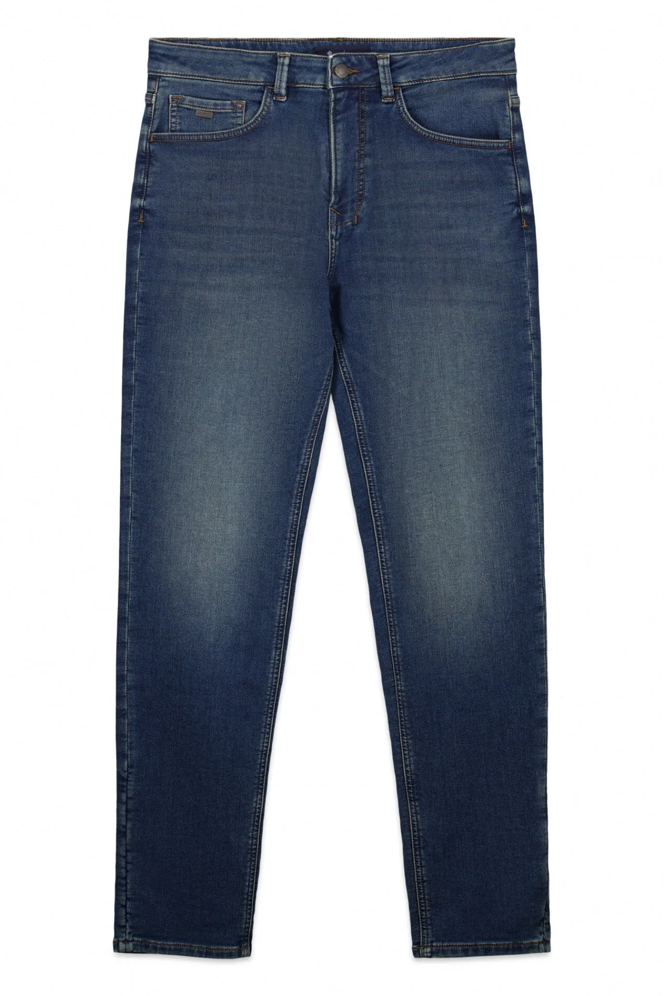New Springfield Jeans en knit denim surteint coupe slim bleu