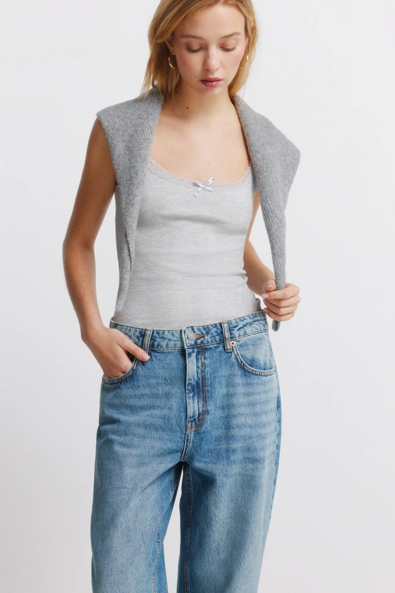 Springfield Jeans large bleu