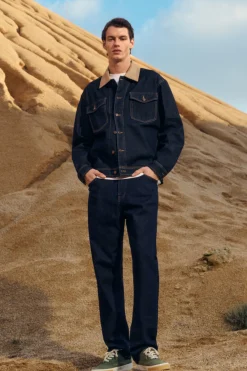 Springfield jeans larges délavés lavé désencollé bleu