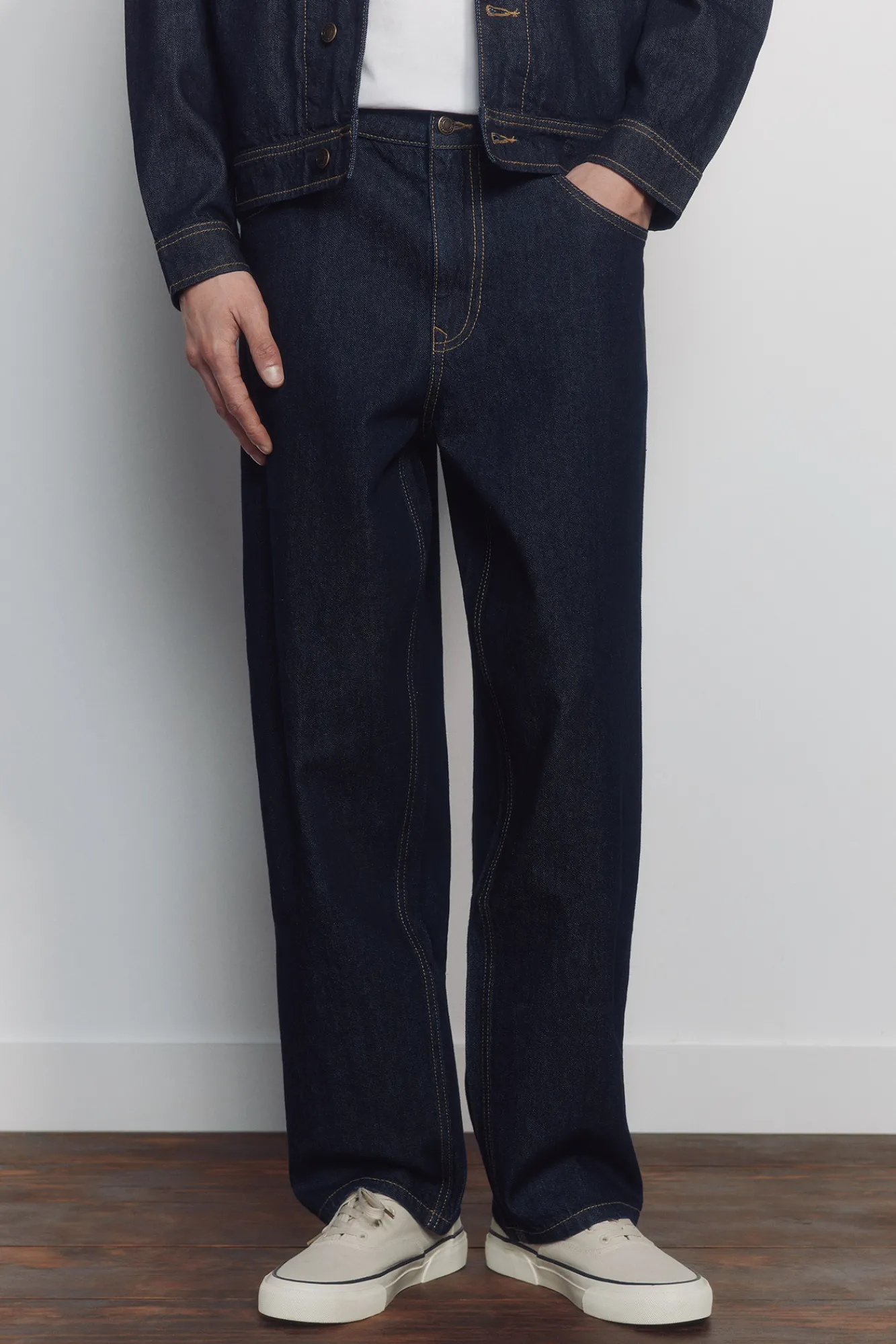 Springfield jeans larges délavés lavé désencollé bleu