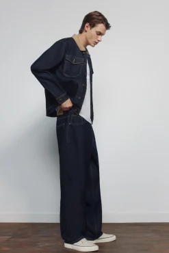 Springfield jeans larges délavés lavé désencollé bleu