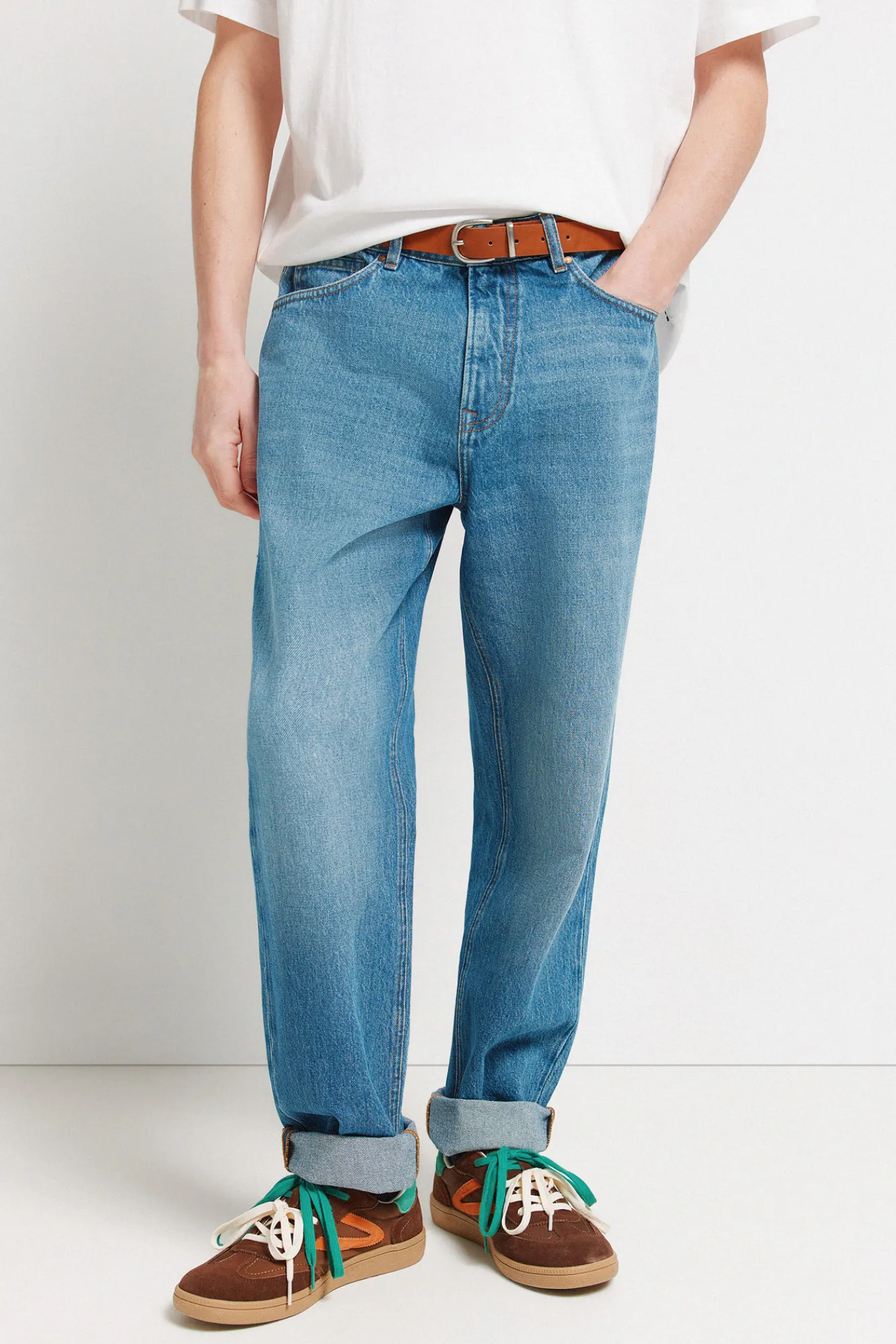 New Springfield Jeans lavage moyen coupe droite bleu