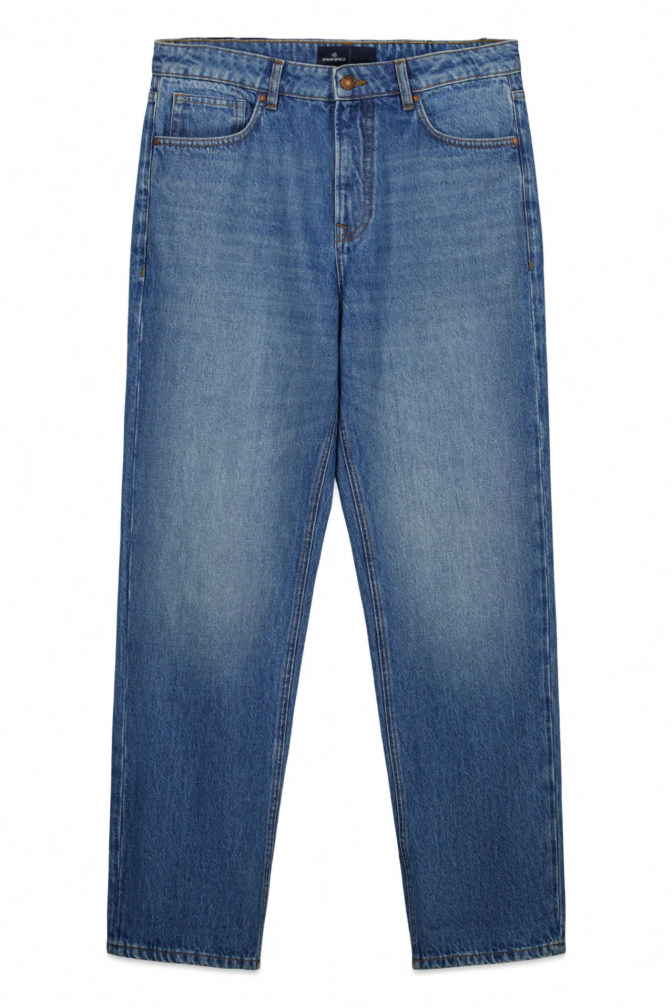 New Springfield Jeans lavage moyen coupe droite bleu