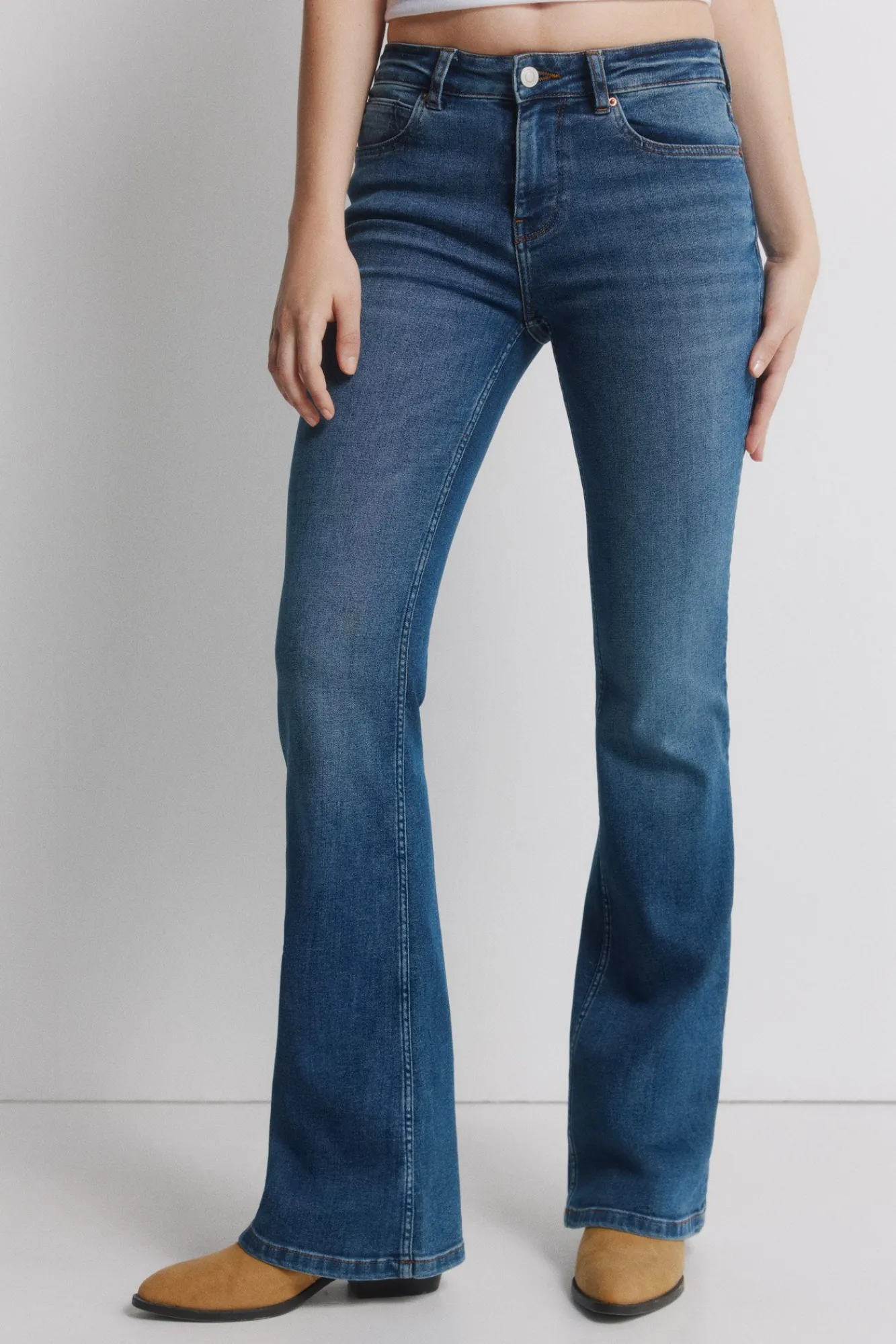 Clearance Springfield Jeans Low Flare taille moyenne bleu
