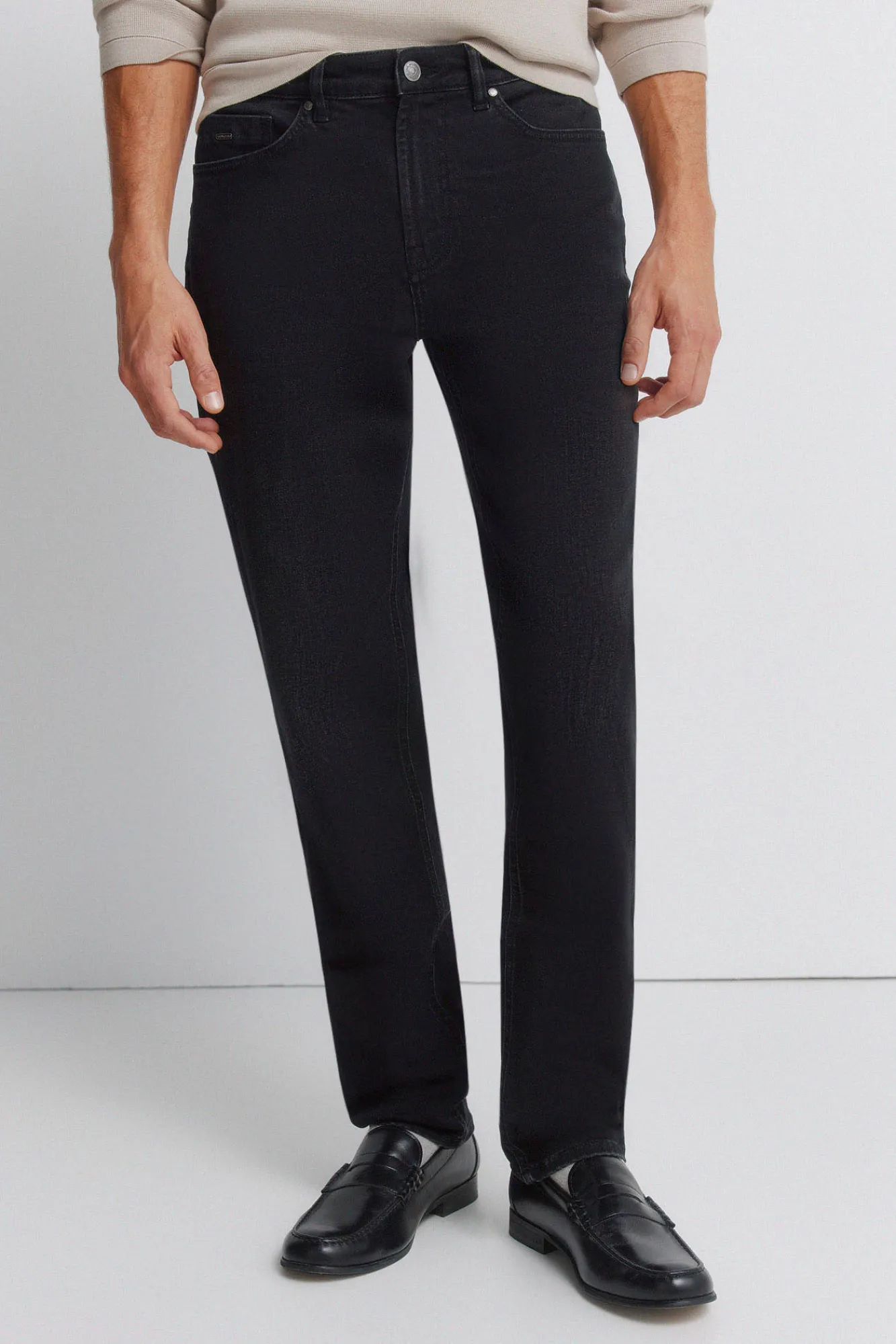Outlet Springfield Jeans lavé coupe skinny noir