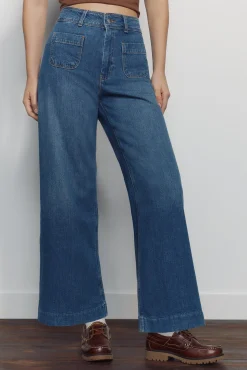 Clearance Springfield Jeans Sailor coupe cheville bleu