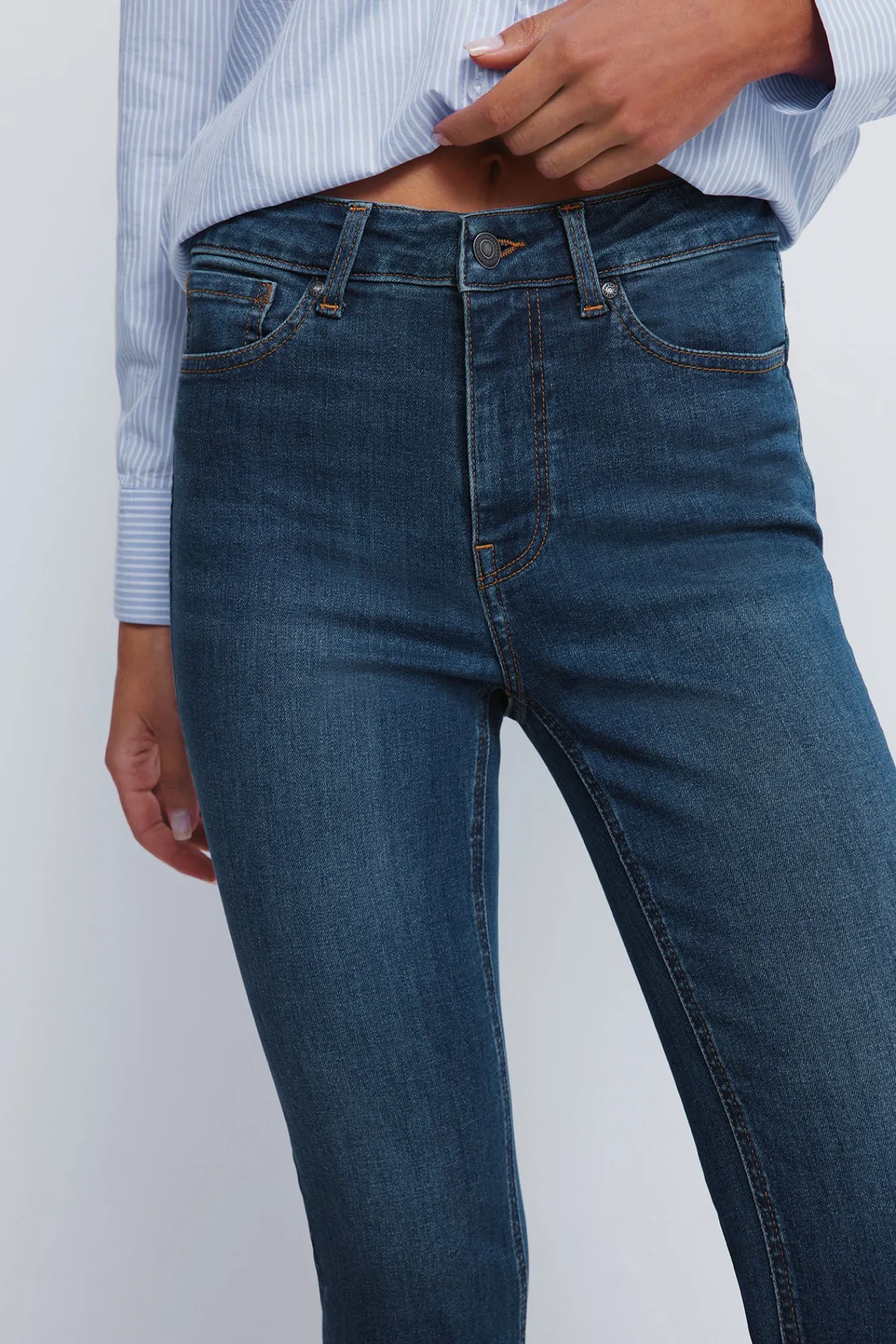 Springfield Jeans slim court bleu
