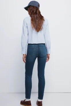 Springfield Jeans slim court bleu