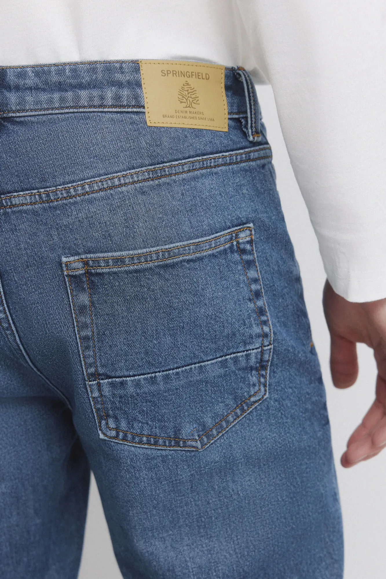 Hot Springfield Jeans slim délavage foncé moyen bleu