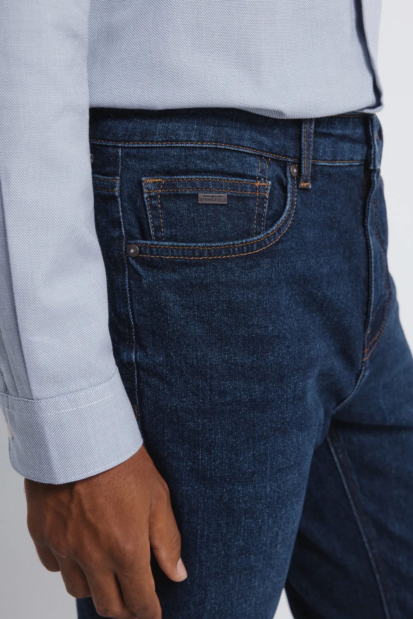 Sale Springfield Jeans slim délavé foncé bleu