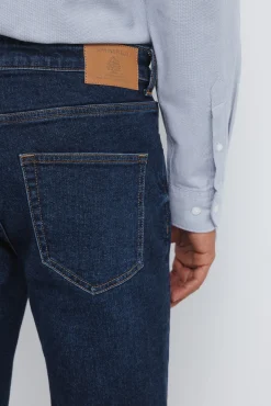Sale Springfield Jeans slim délavé foncé bleu