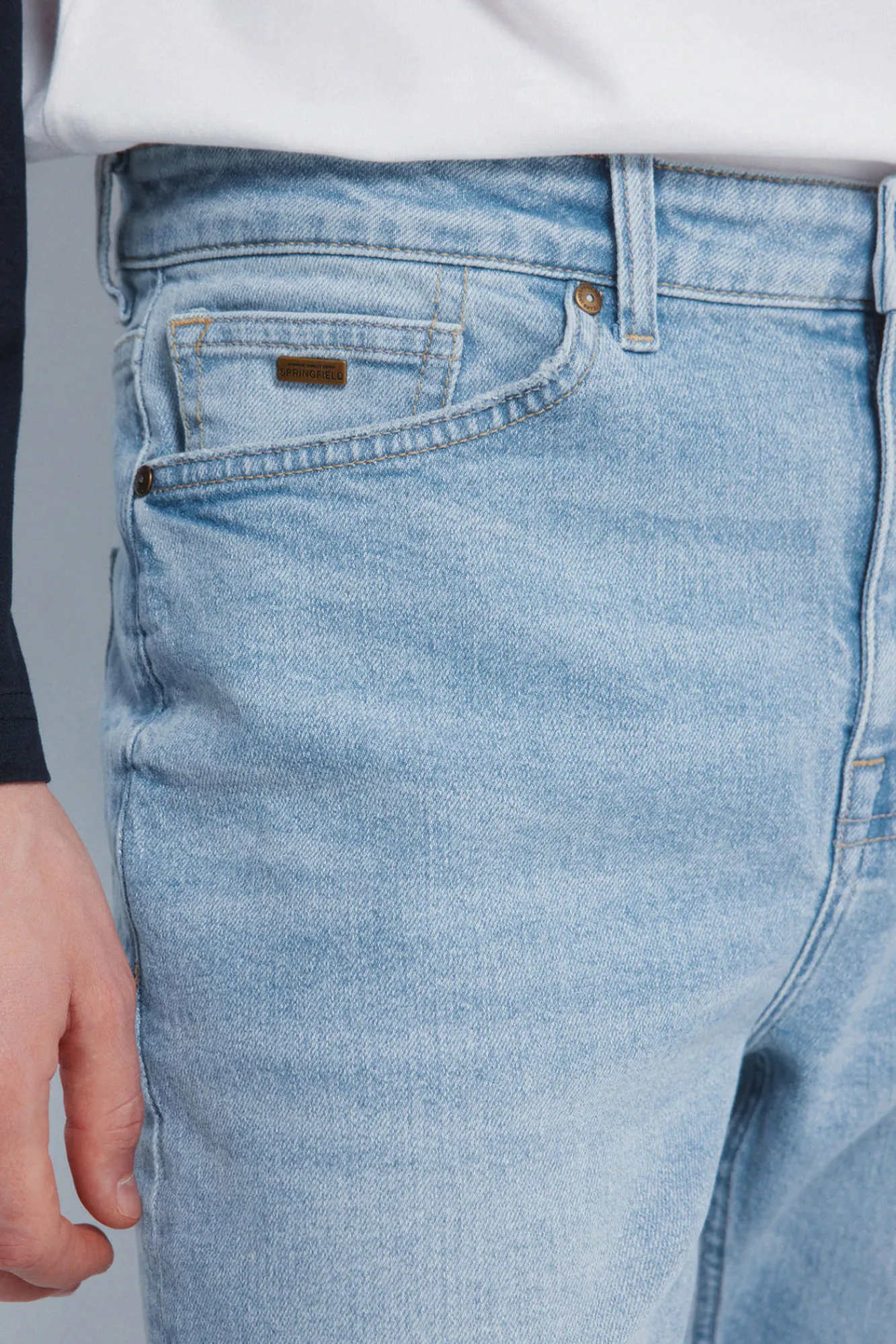 Clearance Springfield Jeans slim délavé clair bleu