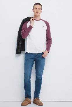 Discount Springfield Jeans slim en denim tricoté bleu