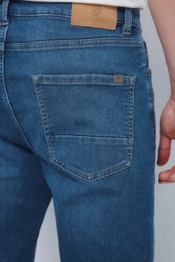 Discount Springfield Jeans slim en denim tricoté bleu