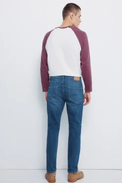 Discount Springfield Jeans slim en denim tricoté bleu