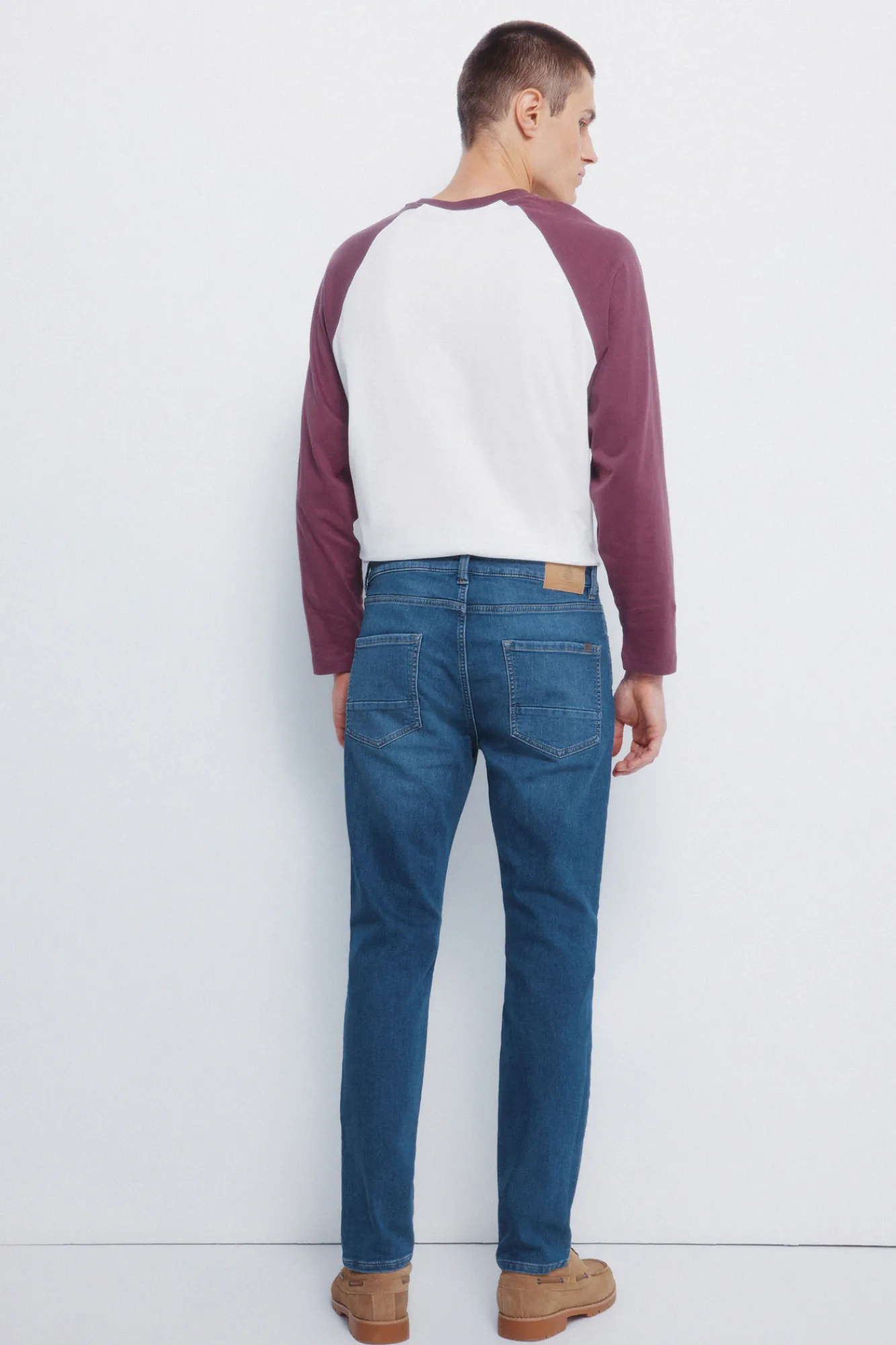 Discount Springfield Jeans slim en denim tricoté bleu