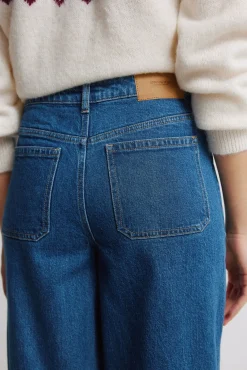 Springfield Jeans super large avec poches plaqu&eacute;es bleu