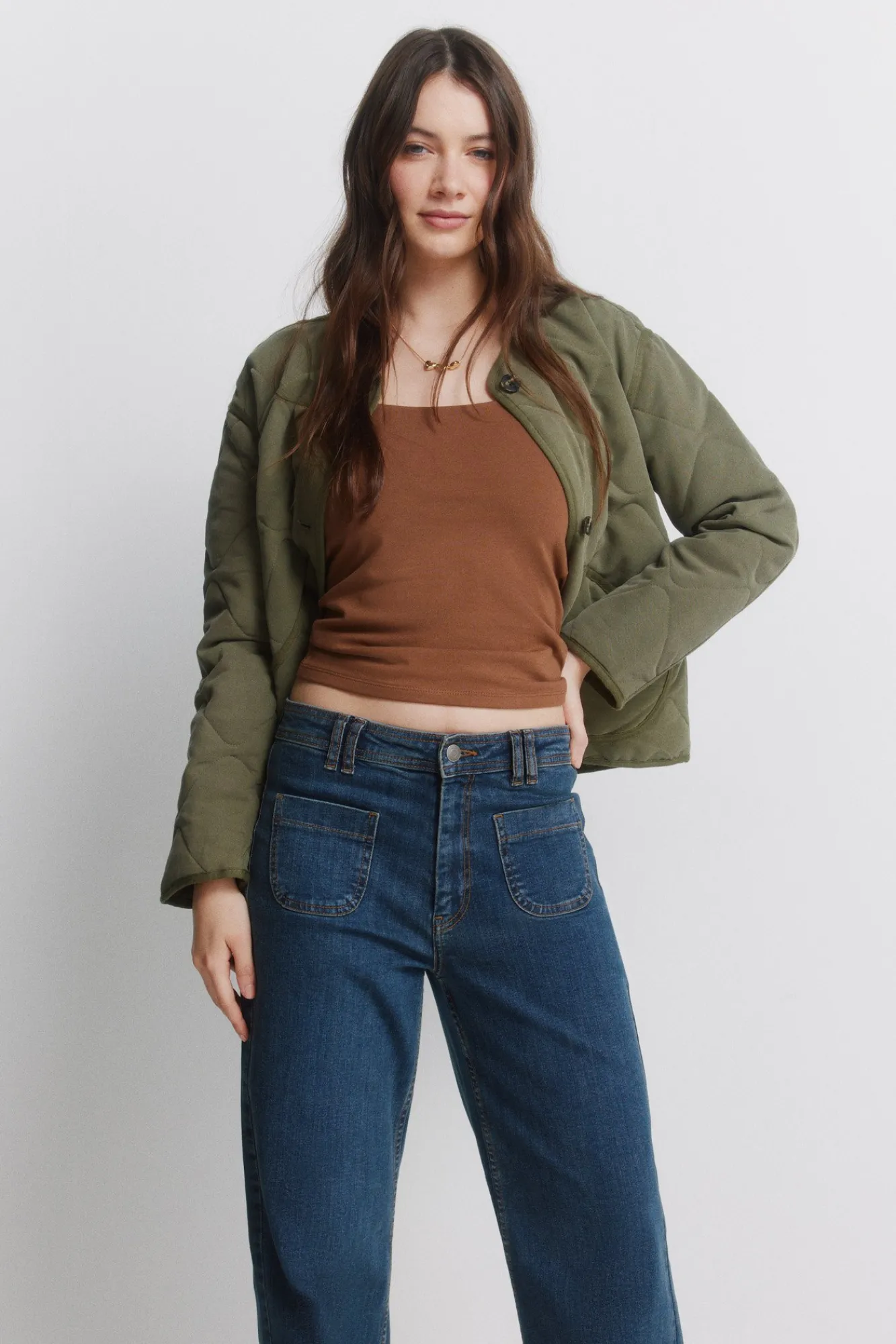 Sale Springfield Jeans super large taille haute bleu