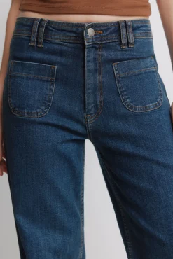 Sale Springfield Jeans super large taille haute bleu