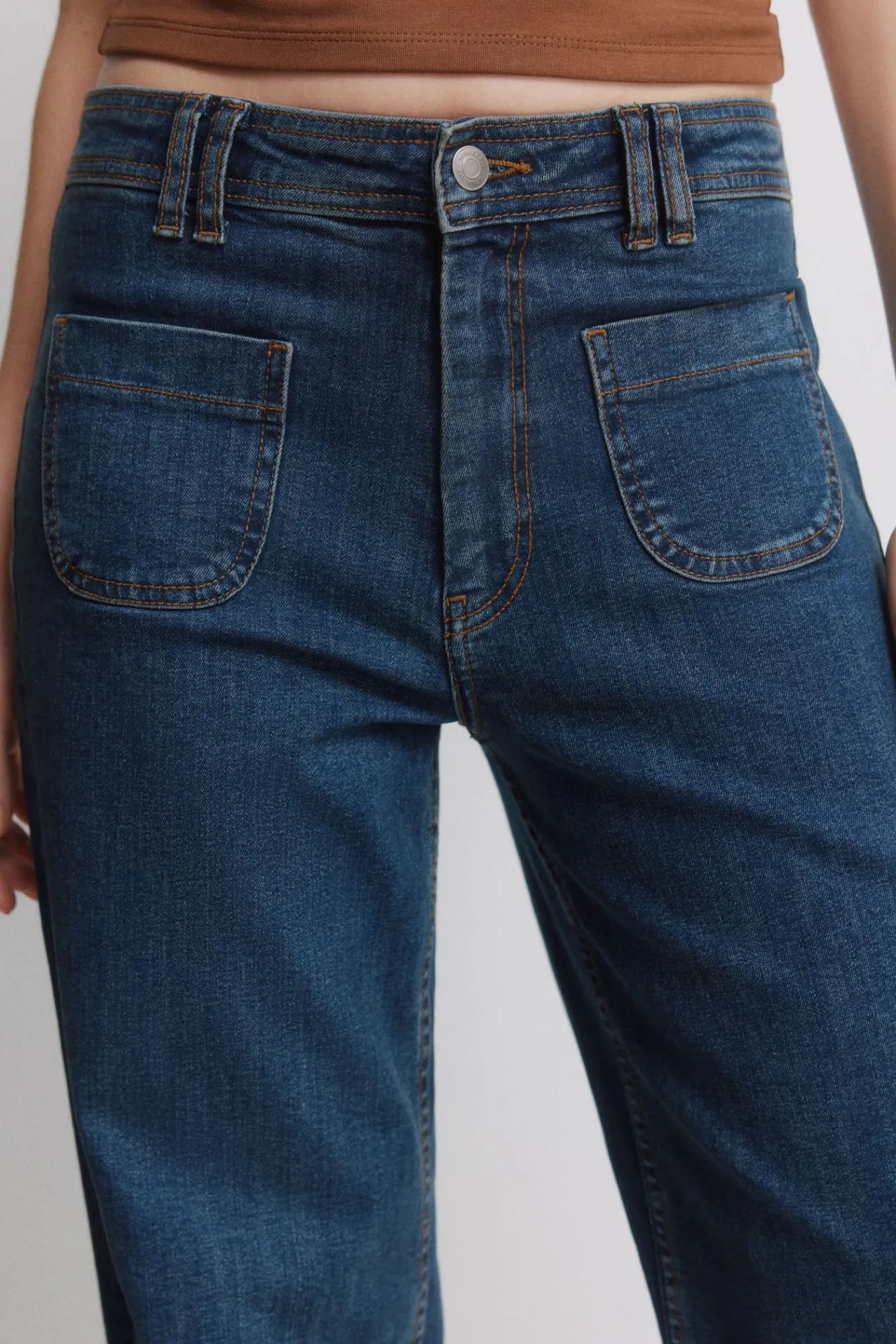 Sale Springfield Jeans super large taille haute bleu
