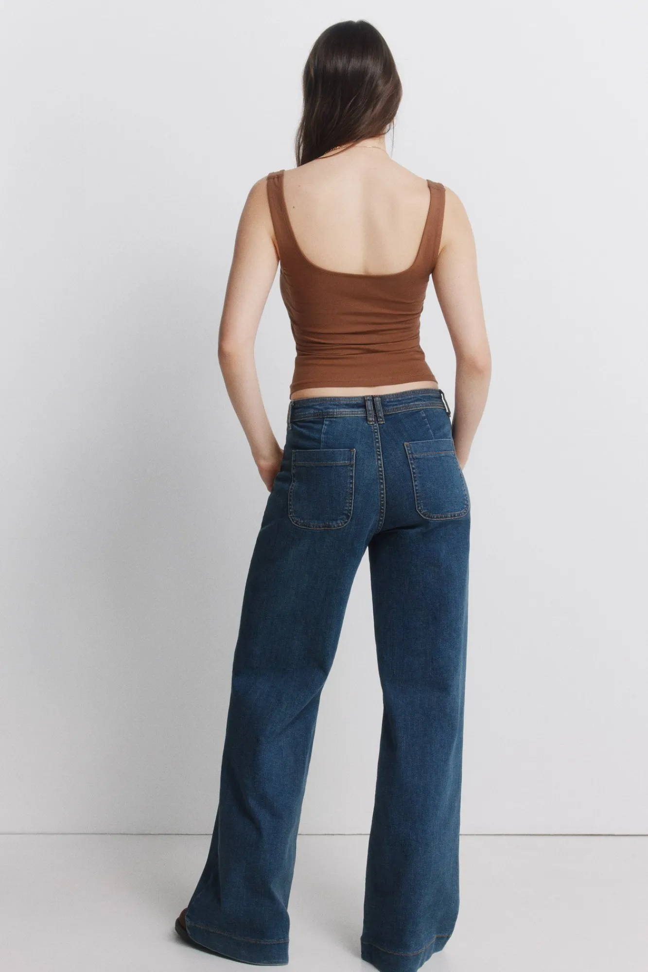 Sale Springfield Jeans super large taille haute bleu