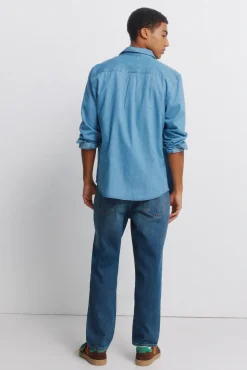 Best Springfield Jeans surtint coupe droite bleu