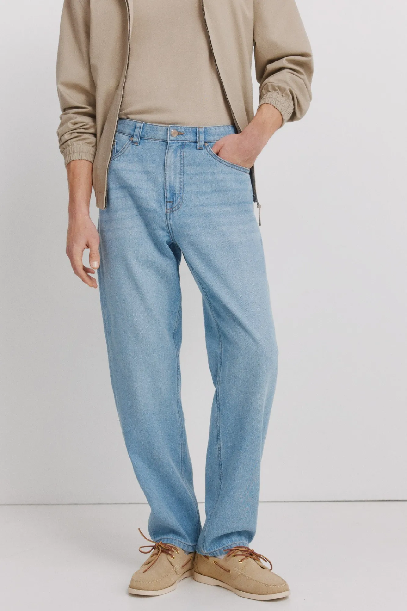 Hot Springfield Jeans ultra légers lavage moyen coupe droite bleu