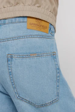 Hot Springfield Jeans ultra légers lavage moyen coupe droite bleu