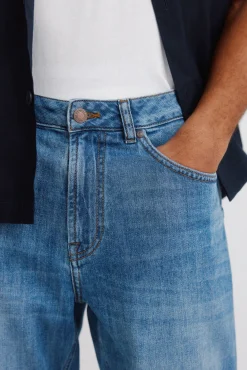 Hot Springfield Jeans ultra-légers délavés moyens coupe slim bleu