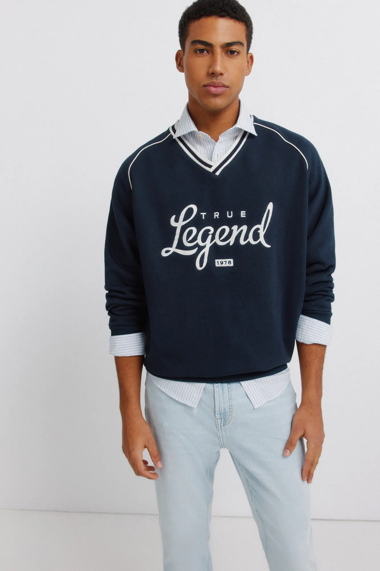 Outlet Springfield Jeans ultra-légers délavés clairs slim fit bleu