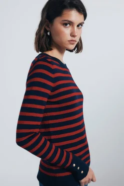 Outlet Springfield Jersey fin boutons et poignets rouge