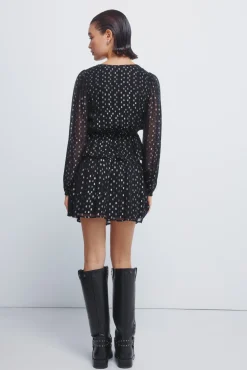 Outlet Springfield Jupe &agrave; smocks en lurex noir