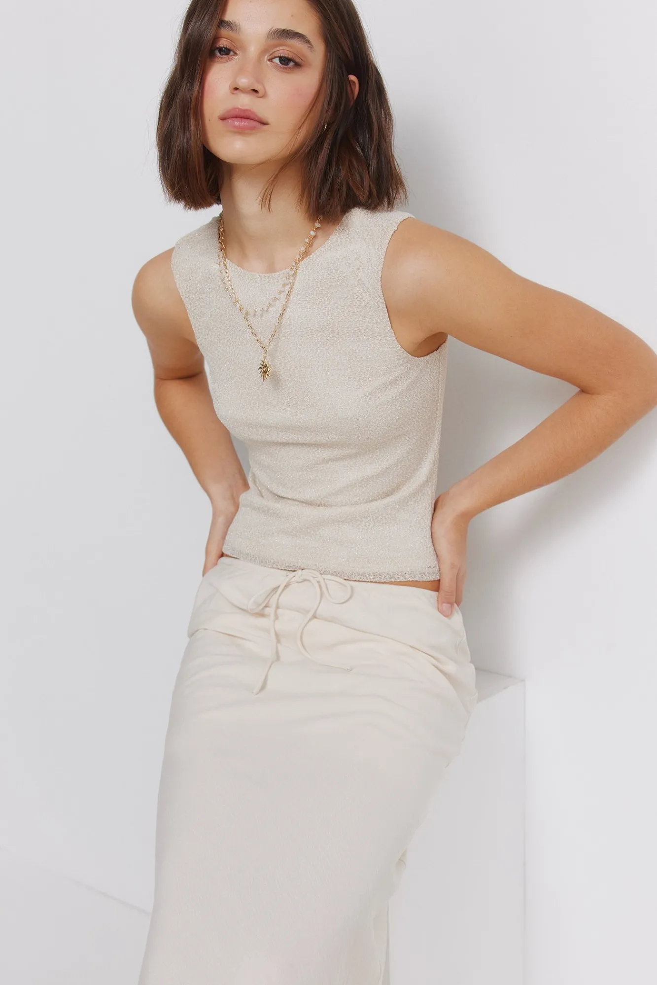 Best Springfield Jupe midi coupe sirène nude
