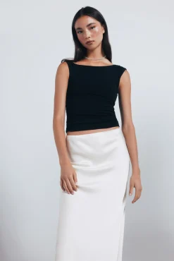 Online Springfield Jupe midi en satin blanc