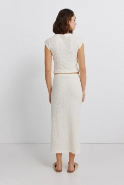 Online Springfield Jupe midi structurée marron