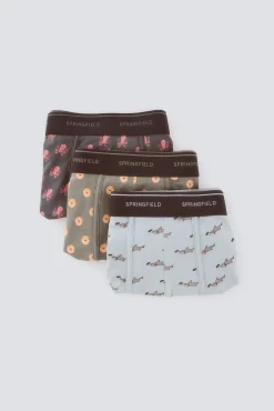 Discount Springfield Lot de 3 boxers animaux marins bleu