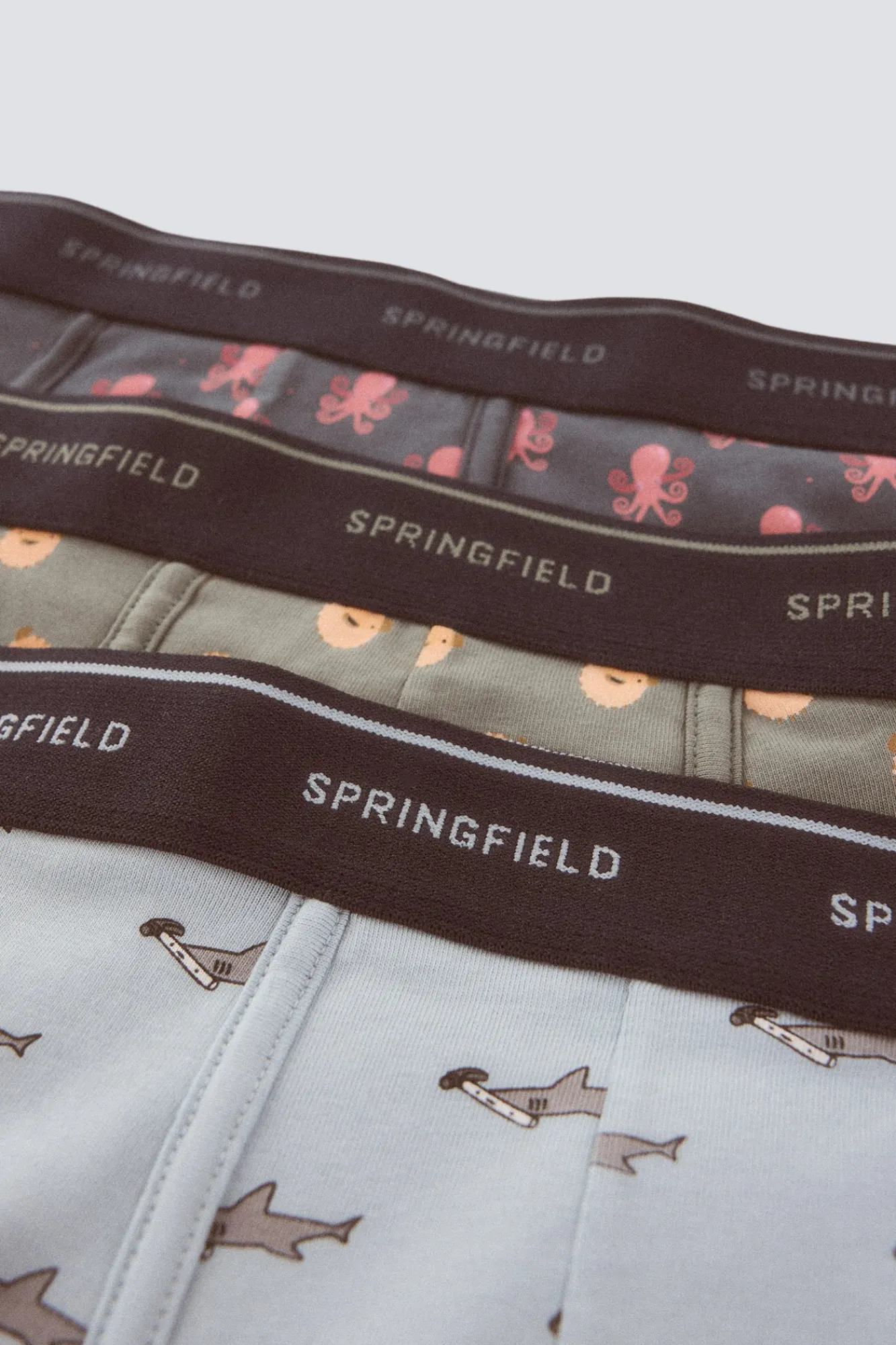 Discount Springfield Lot de 3 boxers animaux marins bleu